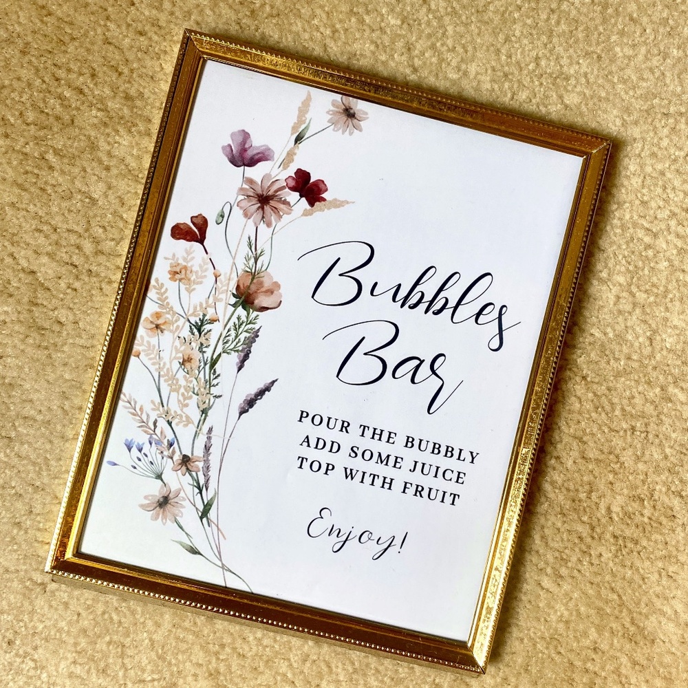 Wedding Decor - Bubbles Bar Sign